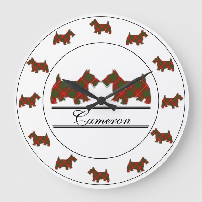 Grande Horloge Ronde Scottish Clan Cameron Tartan Plaid (Recto)