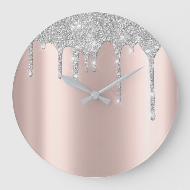 Grande Horloge Ronde Se sont levées les parties scintillantes grises (Recto)