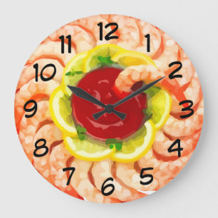 Grande Horloge Ronde Seafood Theme Kitchen Wall Clocks