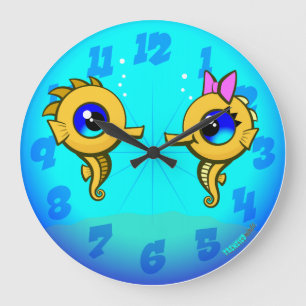 Grande Horloge Ronde Seahorse Couple