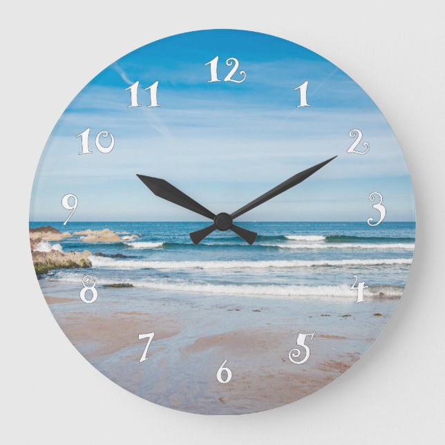 Grande Horloge Ronde Seaside landscape, beautiful wall clock (Recto)