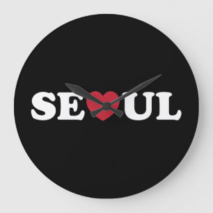Grande Horloge Ronde Séoul Love Heart