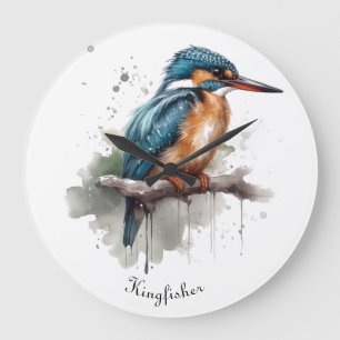 Grande Horloge Ronde Sérénité du martin-pêcheur
