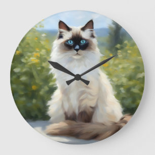 Grande Horloge Ronde Sérénité impressionniste La Ragdoll