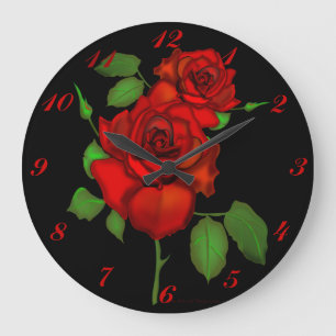 Grande Horloge Ronde S'est levée l'horloge murale rouge d'illustration