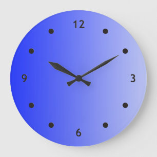 Grande Horloge Ronde SEULEMENT dégradés de COULEUR - bleu royal + point