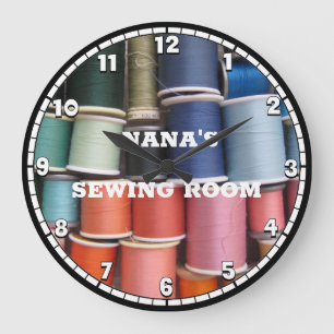 Grande Horloge Ronde Sewing room Thread Custom Round Clock
