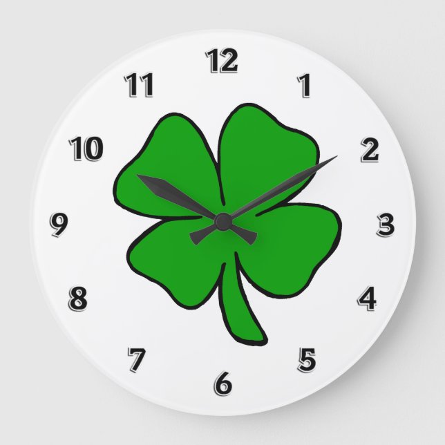Grande Horloge Ronde Shamrock irlandais (Recto)