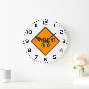 Grande Horloge Ronde Signal routier de fin de chaussée Avertissement de