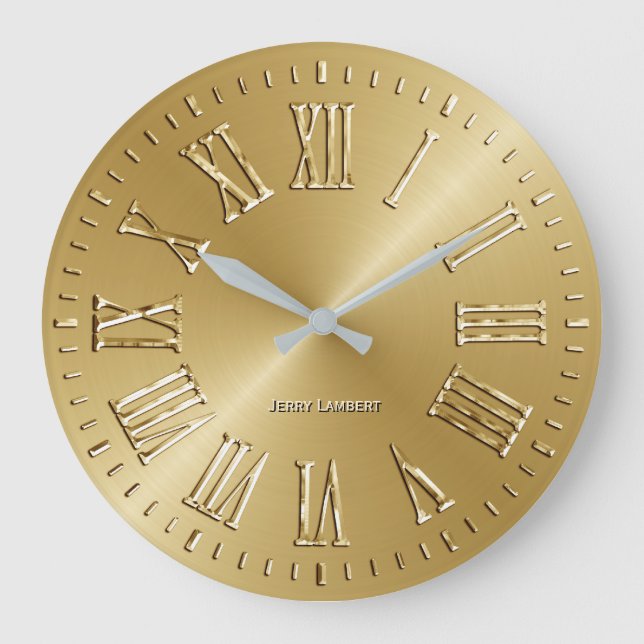 Grande Horloge Ronde Signature Wall Clock Gold (Recto)