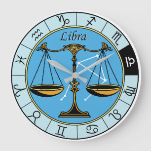 Grande Horloge Ronde signe astrologique du zodiaque de libra