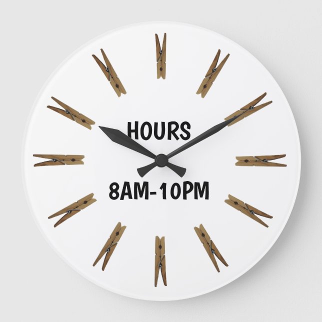 Grande Horloge Ronde Signe d'heures de buanderie (Recto)