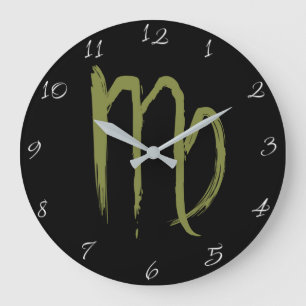 Grande Horloge Ronde Signe du zodiaque Vierge Anniversaire juillet août