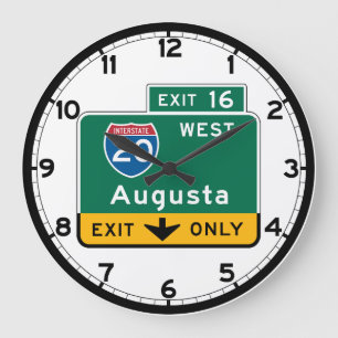 Grande Horloge Ronde SIGNE ROUTIÈRE D'Augusta, GA
