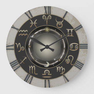 Grande Horloge Ronde Signes zodiaques