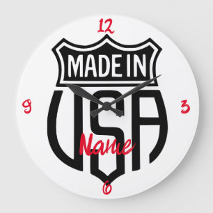 Grande Horloge Ronde Signet Fabriqué aux États-Unis Thunder_Cove