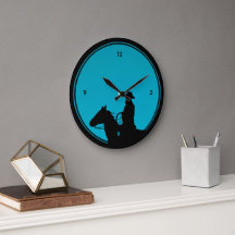 Silhouette de cowboy sur turquoise