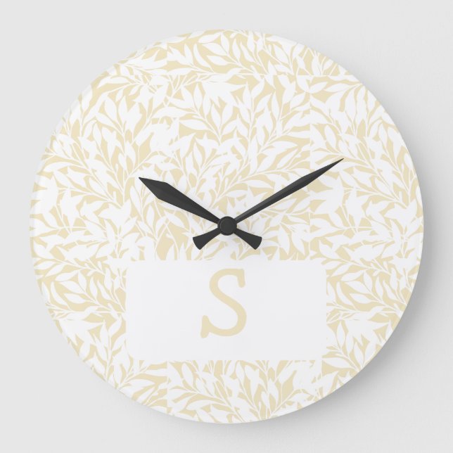 Grande Horloge Ronde Silhouette de tourbillon de saule - Jaune (Recto)