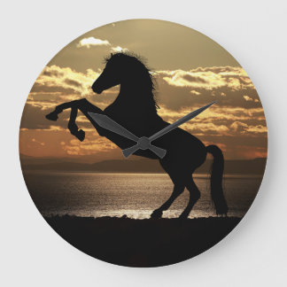 Grande Horloge Ronde Silhouette du cheval