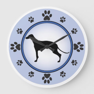 Grande Horloge Ronde Silhouette Greyhound