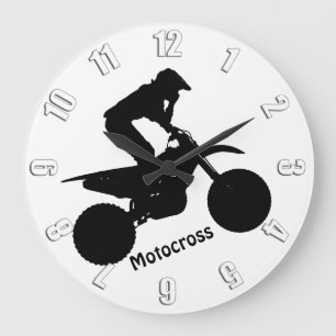 Grande Horloge Ronde Silhouette Motocross Racer