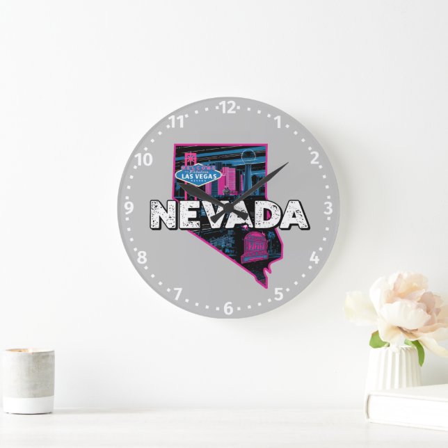 Grande Horloge Ronde Silhouette rétro Nevada (Maison)