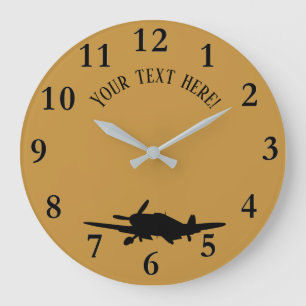 Grande Horloge Ronde Silouette d'avion