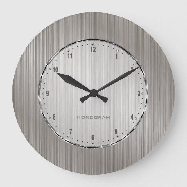 Grande Horloge Ronde Silver Gray Brushed Aluminium (Recto)