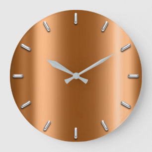 Grande Horloge Ronde Silver Gray Minimalism Honey Coral Gold