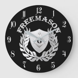 Grande Horloge Ronde Silver masonry symbol