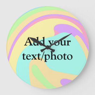Grande Horloge Ronde Simple acrylique pour marbre ajouter votre nom de 