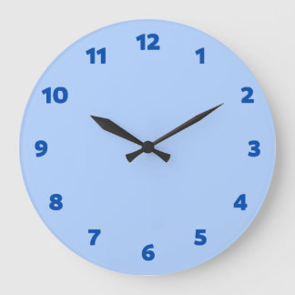 Grande Horloge Ronde Simple bleu