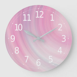 Grande Horloge Ronde Simple Elegant Peach Pink Waves | Wall Clock