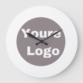 Grande Horloge Ronde Simple Logo et Texte Affaires personnalisé