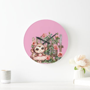 Grande Horloge Ronde Singe Ballerine