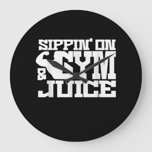 Grande Horloge Ronde Sippin Sur Gym- Jus - Homme Stylos Entraînement