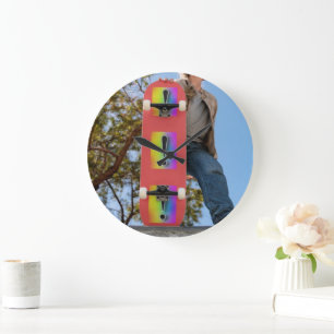 Grande Horloge Ronde Skateboard Acrylique