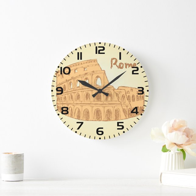 Grande Horloge Ronde Sketch du Colisée de Rome (Créateur téléchargé)