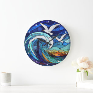 Grande Horloge Ronde Ski côtier Verre Sardé Mer Seagull Océan