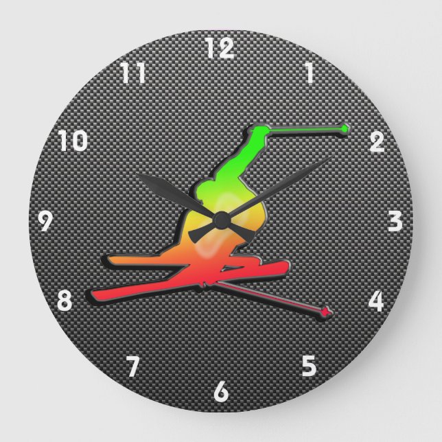 Grande Horloge Ronde Ski lisse de neige (Recto)
