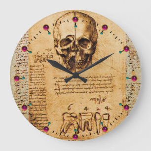 Grande Horloge Ronde SKULL AND TEETH ,DENTAL CLINIC ,DENTIST Parchment