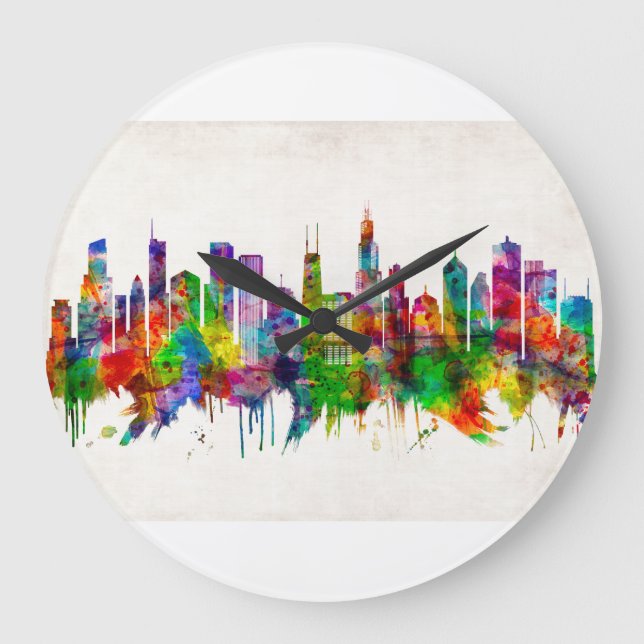 Grande Horloge Ronde Skyline de l'Illinois (Recto)