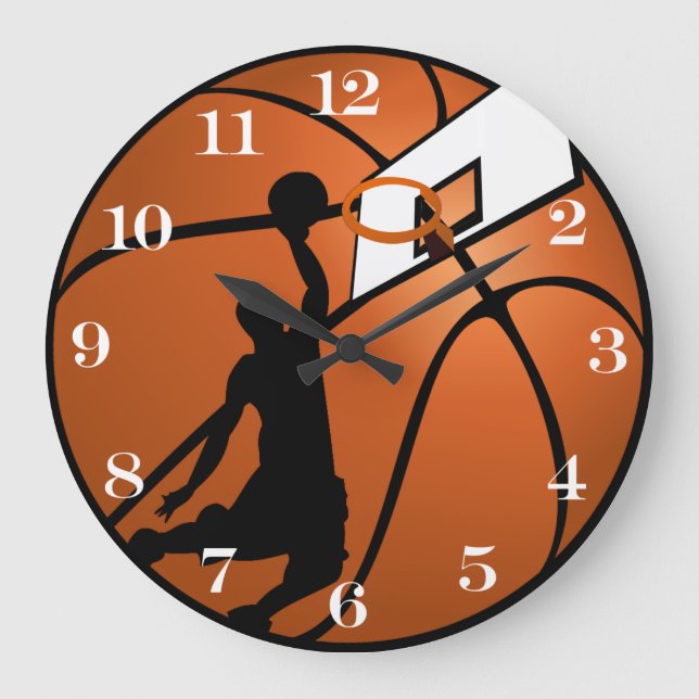 Grande Horloge Ronde Slam Dunk Basketball (Recto)
