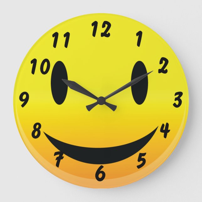 Grande Horloge Ronde Smilie Face Heureux (Recto)