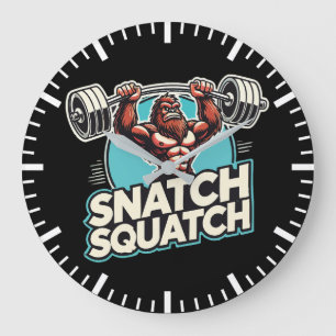 Grande Horloge Ronde Snatch Squatch - Drôle Poids