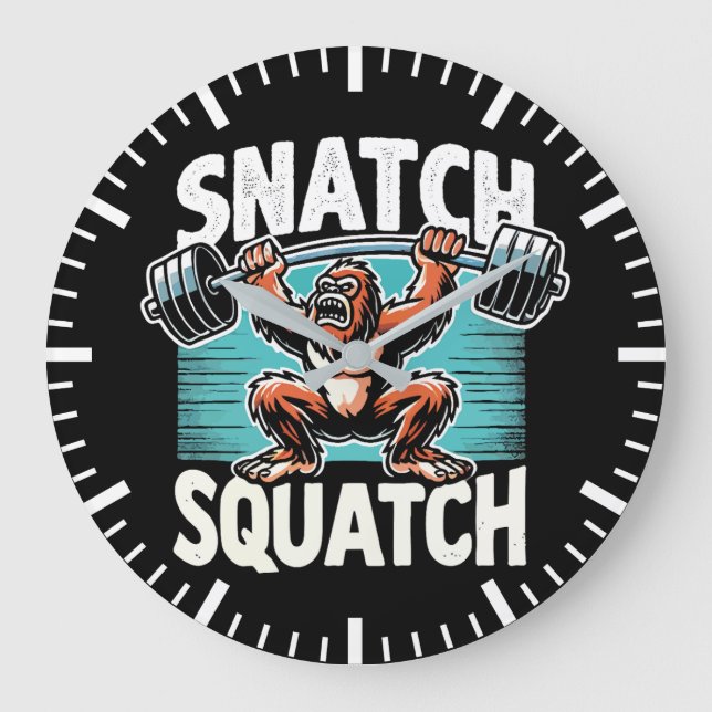 Grande Horloge Ronde Snatch Squatch - Drôle Poids (Recto)