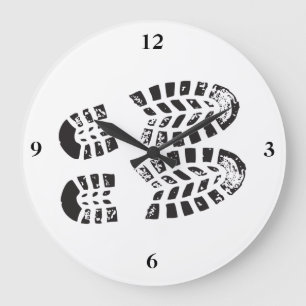 Grande Horloge Ronde Sneakers Black and White Imprint