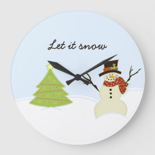 Grande Horloge Ronde Snowman