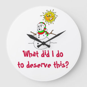 Grande Horloge Ronde Snowman Melting