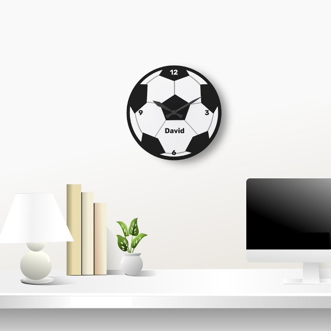 Grande Horloge Ronde Soccer Fan Acrylique Wall Clock (Personalized Soccer Clock)